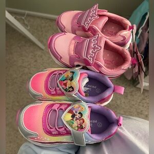 Two Pairs Disney Princess Pink and Purple Kids Shoes